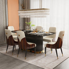 Charger l&#39;image dans la galerie, Modern light luxury simple design restaurant hotel furniture stand with lockers marble top dining table rectangular dining table
