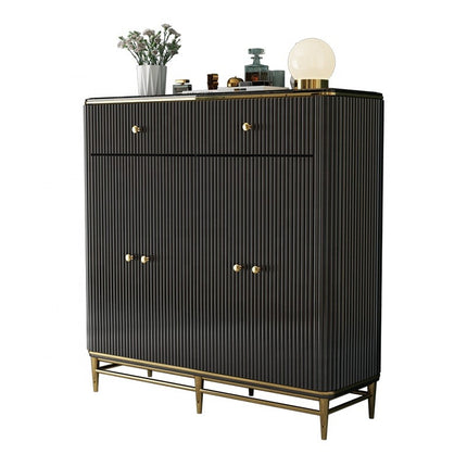 Modern light luxury storage modern simple shoe cabinet stainless steel shoe cabinet high quality marble panel shoe cabinet