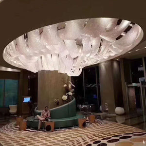 Modern luxury crystal villa stairs hotel lobby custom-made lighting pendant long chandeliers lamp lighting "Price depends on the size you need"