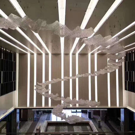 Modern luxury crystal villa stairs hotel lobby custom-made lighting pendant long chandeliers lamp lighting "Price depends on the size you need"