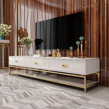 Lade das Bild in den Galerie-Viewer, Modern luxury simple creative living room furniture TV cabinet stainless steel titanium gold living room apartment TV stand
