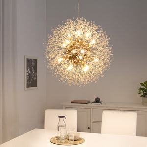 Modern Nordic Decorative Luxury Hanging Crystal Bulb Dandelion LED Chandeliers Pendant Lights