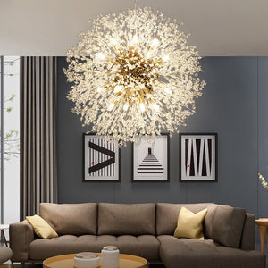 Modern Nordic Decorative Luxury Hanging Crystal Bulb Dandelion LED Chandeliers Pendant Lights