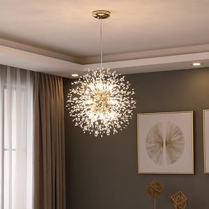 Modern Nordic Decorative Luxury Hanging Crystal Bulb Dandelion LED Chandeliers Pendant Lights
