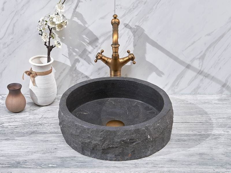 Natural Black Stone Sink Countertop Wash Basin