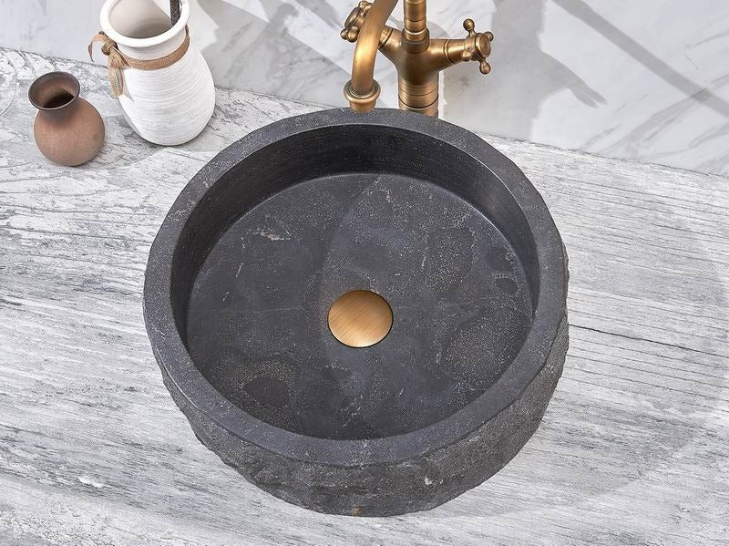 Natural Black Stone Sink Countertop Wash Basin