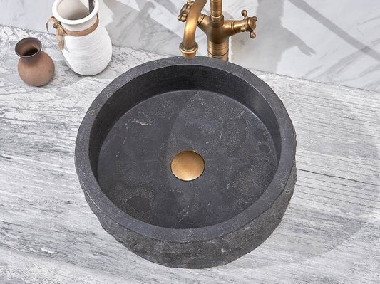 Natural Black Stone Sink Countertop Wash Basin