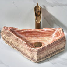 Load image into Gallery viewer, Natural Stone Onyx bathroom sink unique shape sink natural shape table top sink
