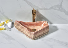 Load image into Gallery viewer, Natural Stone Onyx bathroom sink unique shape sink natural shape table top sink
