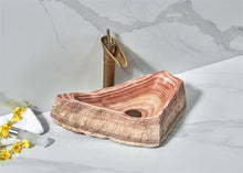 Load image into Gallery viewer, Natural Stone Onyx bathroom sink unique shape sink natural shape table top sink
