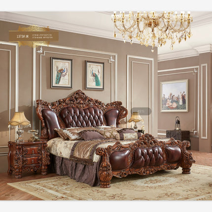 new classic bedroom furniture bedroom set luxury brown color king bed