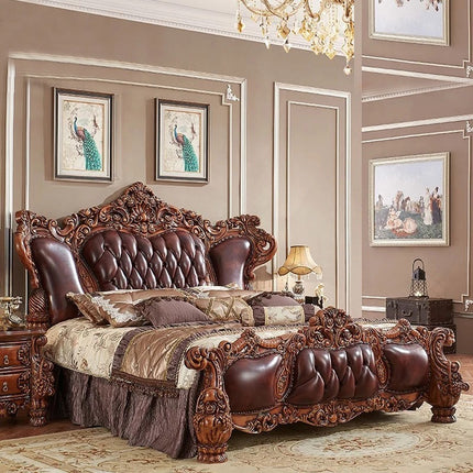 new classic bedroom furniture bedroom set luxury brown color king bed