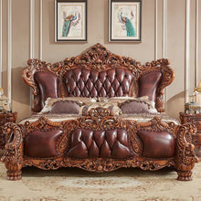 Lade das Bild in den Galerie-Viewer, new classic bedroom furniture bedroom set luxury brown color king bed
