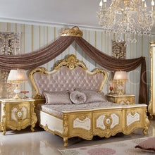 Load image into Gallery viewer, Noble Wood Bed European Luxury set furniture noble Bedroom Sets Classic Home Furniture Antique Wooden Carving
