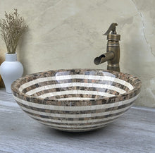 Lade das Bild in den Galerie-Viewer, Onxy Natural Marble Stone Sink Bathroom Basin
