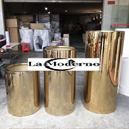 Metal Stainless Steel Mirror Gold Cone Big Planting Pots