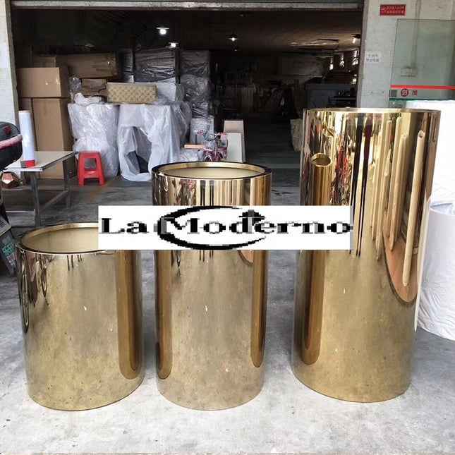 Metal Stainless Steel Mirror Gold Cone Big Planting Pots