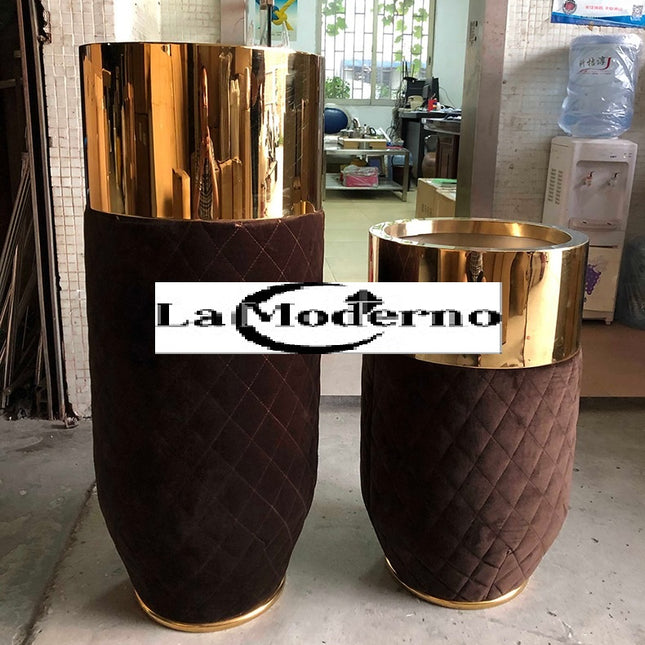 Metal Stainless Steel Mirror Gold Cone Big Planting Pots