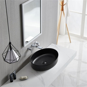 Oval Above the Counter Wash Basin Sink Black Edition