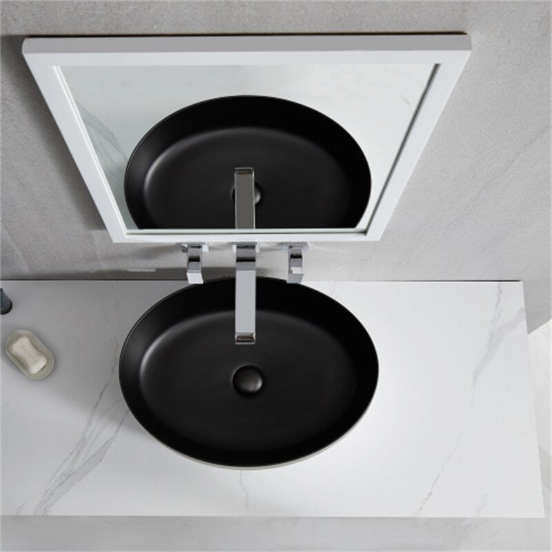 Oval Countertop Sink Black Above the Counter Wash Basin Sink Black Edition