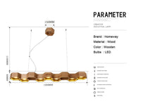 Load image into Gallery viewer, Natural Modern simple style wooden pendant lighting with Honeycomb shape LED bulbs
