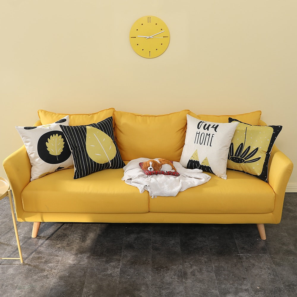 Printed pillow sublimation white printing pillow cover digital printing pillow cover yellow canvas cushion cover