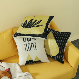 Printed pillow sublimation white printing pillow cover digital printing pillow cover yellow canvas cushion cover