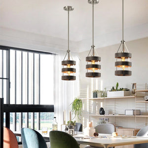 Traditional Living Room Kitchen Hanging Fixtures Black Lampshade Modern Industrial Pendant Lamp