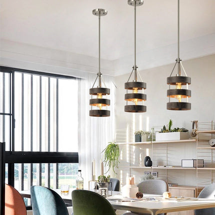 Traditionelle Wohnzimmer-Küchen-Hängeleuchten, schwarzer Lampenschirm, moderne industrielle Pendelleuchte 