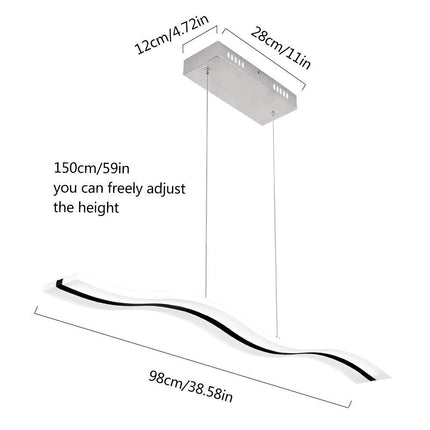 Modern Wave Dimmbarer LED-Kronleuchter, Hängeleuchte