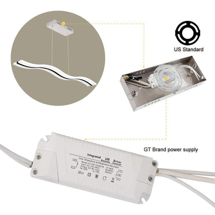 Modern Wave Dimmbarer LED-Kronleuchter, Hängeleuchte