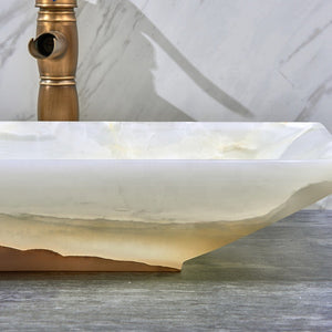 Rectangle White Onyx Marble Stone Kitchen Sinks