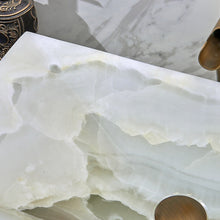 Cargar imagen en el visor de la galería, Rectangle White Onyx Marble Stone Kitchen Sinks
