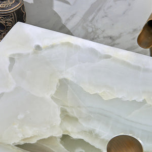 Rectangle White Onyx Marble Stone Kitchen Sinks