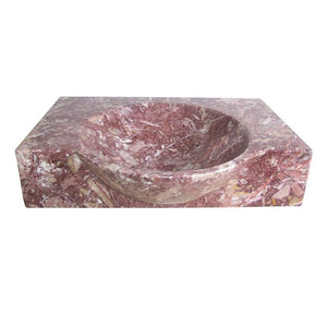 Red Bathroom Rectangular Marble Sink