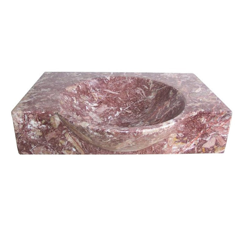 Red Bathroom Rectangular Marble Sink