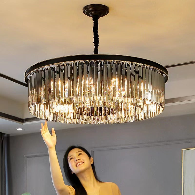 Round Shape Crystal Chandelier Lighting Lustres Luminaires Hanging Light