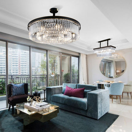 Round Shape Crystal Chandelier Lighting Lustres Luminaires Hanging Light