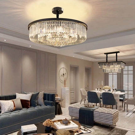 Round Shape Crystal Chandelier Lighting Lustres Luminaires Hanging Light