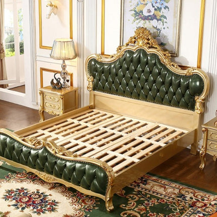 royal Luxurious Italian genuine leather king size beds wooden beds ,Turkish furniture bedroom