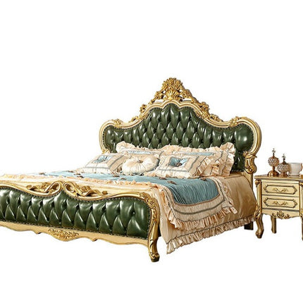 royal Luxurious Italian genuine leather king size beds wooden beds ,Turkish furniture bedroom