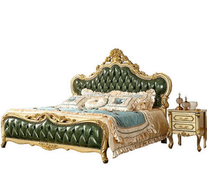 royal Luxurious Italian genuine leather king size beds wooden beds ,Turkish furniture bedroom