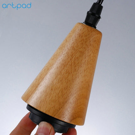 Hängeleuchte aus Holz und Glas in Tropfenform mit E27-Edison-Glühbirne, LED-Beleuchtung für Esszimmer und Wohnzimmer