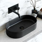 Black Edition Matte Sink Oval Basin Porcelain Tabletop Countertop