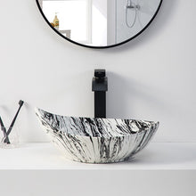 Cargar imagen en el visor de la galería, Sea shell shape porcelain home decor white marble ceramic vessel sink hand wash basin bathroom
