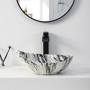 Sea shell shape porcelain home decor white marble ceramic vessel sink hand wash basin bathroom