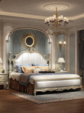 Cargar imagen en el visor de la galería, solid wooden luxury turkish bedroom set, classic antique italian style king size bed
