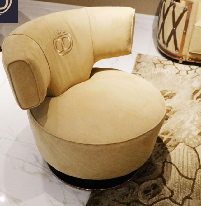 Luxury Accent Chair for Living Room Spinning Turning Stool Modern Chair Rotating Throne Furniture