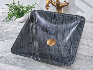 Square Shape Ancient Stone Counter Top Wash Basin For Bathroom