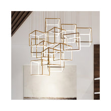 Cargar imagen en el visor de la galería, Square Stainless steel gold luxury home decor Pendant lamp Chandelier &quot;Price depends on the size you need&quot;
